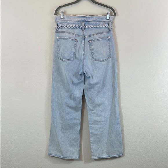 7 for All Mankind Blue Paper Bag Ankle Cropped Jeans with Fabric Tie Size 29 - Picture 5 of 10